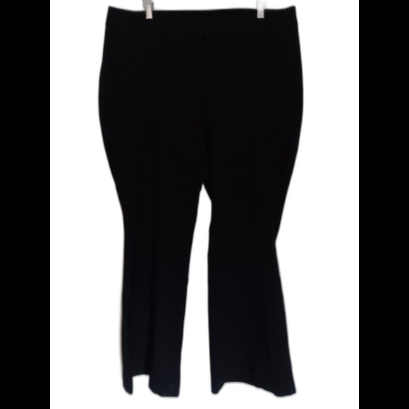 Lane Bryant Womens Black Flat Front Stretch Flare Leg Trouser Pants Size 18 Avg. - Picture 1 of 5